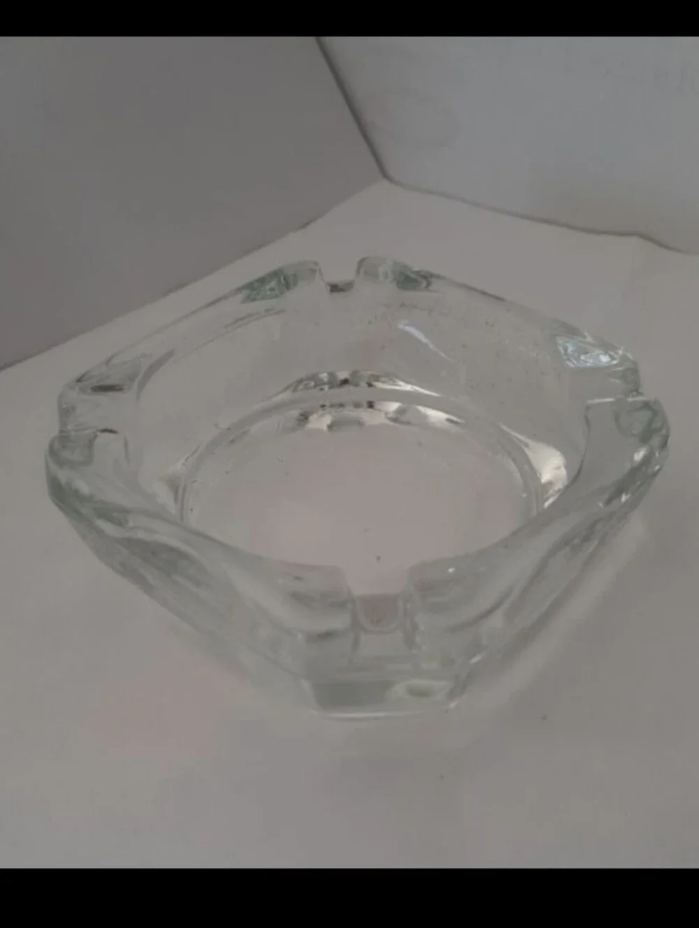 Libby Clear Square Glass Ashtray Vintage New